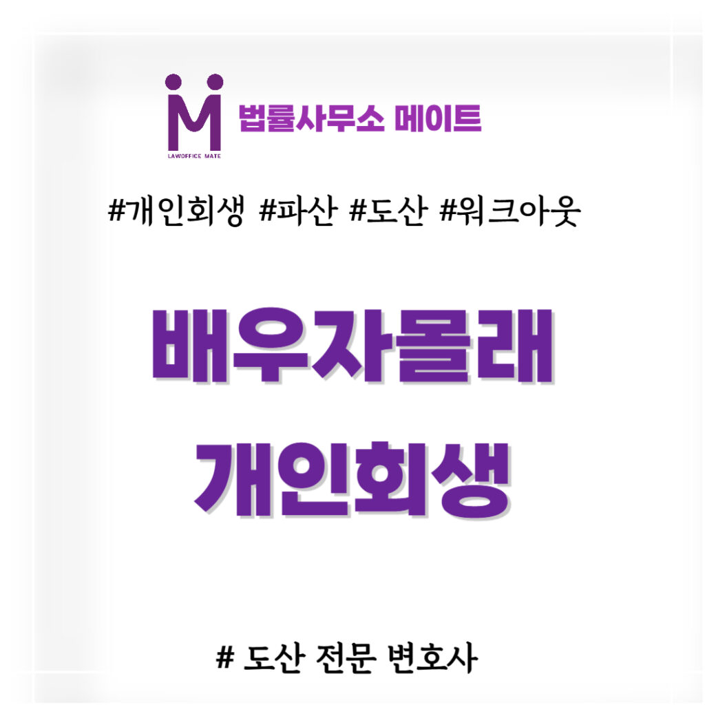 남편몰래 배우자몰래 개인회생